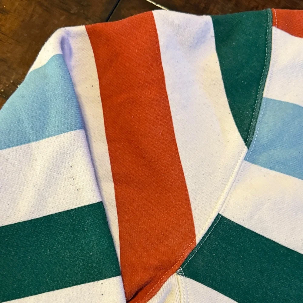 Champion Striped Multicolor Cropped Sweatshirt Small - Picture 4 of 5